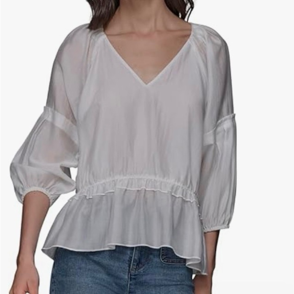 Karl Lagerfeld Sheer White Blouse
